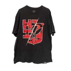 HAWAII’S FINEST Iulai Line Black Red Hawaiian Graphic Shirt Size XL GUC #1867